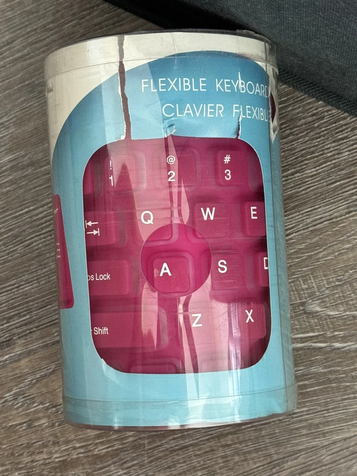 New Omnitech 107 Key Flexible Spillproof Silicone USB Keyboard pink - Image 1 of 1