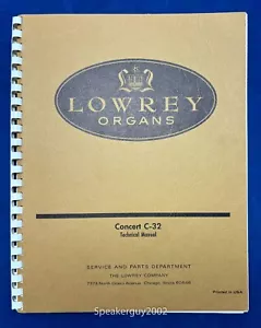 Original Lowrey Orgeln Technisches Handbuch/Konzert C-32 - Bild 1 von 1