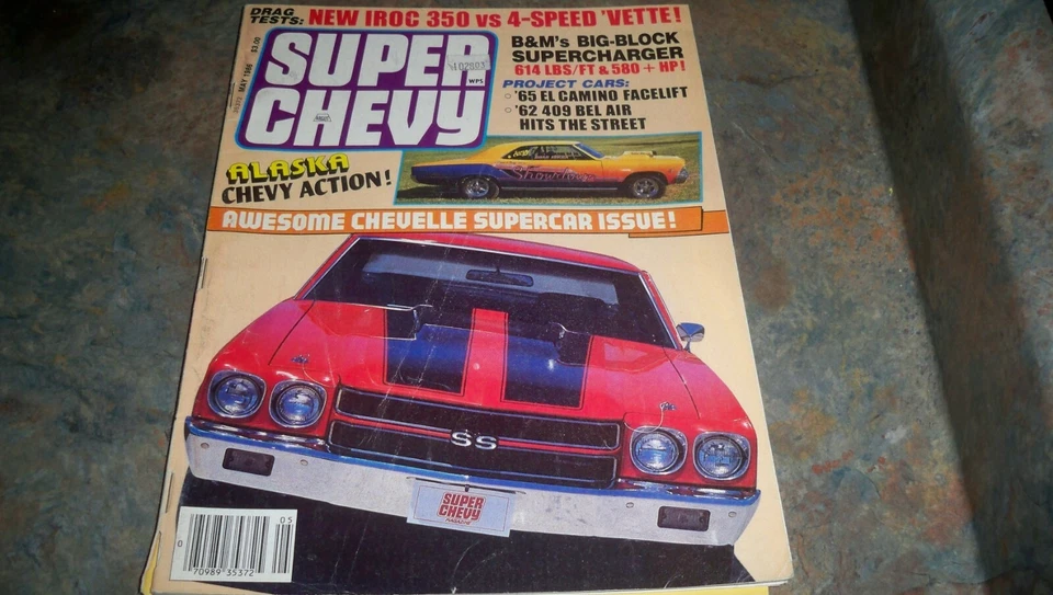SUPER CHEVY VINTAGE CAR MAGAZINE CHEVROLET  MAY 1986 IROC VS CORVETTE  - Image 1 of 1