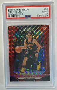 2018 Panini Prizm Mosaic Red Trae Young Rookie PSA 9 MINT RC #93 SP RC Hawks