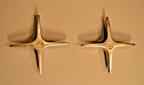 Vintage Nickel Plated Brass Hot Cold Handle Turn Architectural Bathroom Hardware Cover