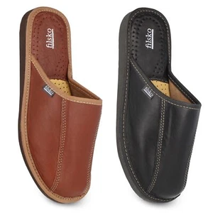 Hausschuhe Herren Leder braun schwarz bis Gr. 50 Pantoffeln Premium filsko Tarm - Bild 1 von 21