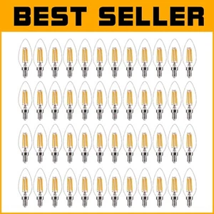 Energetic 48-Pack E12 LED Chandelier Bulbs, 60W Equivalent, Flicker-Free - Picture 1 of 11