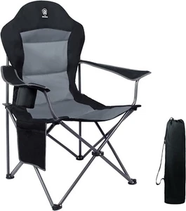 Luxus Campingstuhl Faltbar 160KG Belastbar Ultragroß mit Hochlehner Bequem - Bild 1 von 9