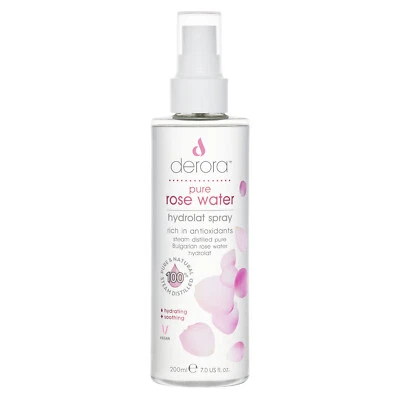 Rose Water 100% Pure & Natural Hydrolat by Derora - Skincare Soothing Hydrating