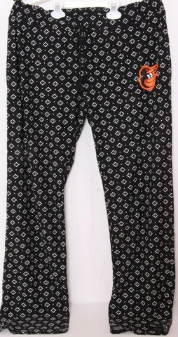 NEW Baltimore Orioles MLB Pajama Black Flower Pants Sleepwear Women's M Cover