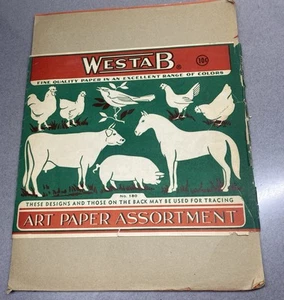 Vintage Westab Colored Art Paper Pack ~ 6 Sheets Left - Picture 1 of 5