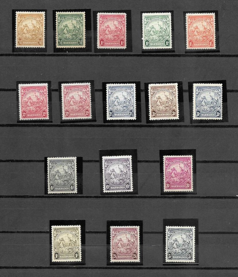 Barbados 1938 KGVI Seal of Colony complete set MNH (B441) - Image 1 of 1