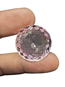 Amazing! Rose Quartz 71. Carat Round Shape Glass Field Loose Gemstone Pink Color - Picture 1 of 12