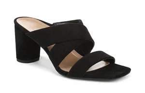 Sandalias de tacón Vionic Merlot negras de gamuza talla 6 del Reino Unido 140 GBP nuevas en caja - Imagen 1 de 7
