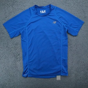 New Balance Mens Blue NB Dry Short Sleeve T-Shirt Breathable Polyester Gym Small - Picture 1 of 8