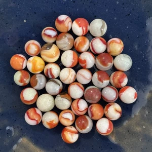 LOTTO 40 BIGLIE vintage anni 40-70 sangue di bue,arancio,agata bianca Akro? - Foto 1 di 24