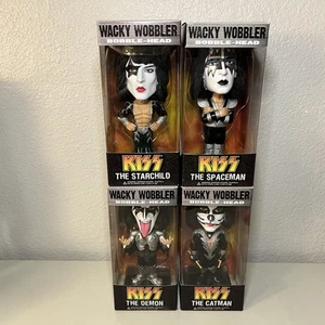 Funko POP Wacky Wobblers KISS Lot The Demon Spaceman Catman Starchild Bobblehead - Picture 1 of 10