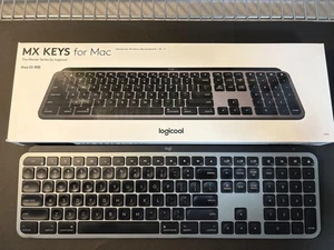 Logitech Mx Keys For Mac Wireless Keyboard Bluetooth Slim Rechargeable Apple - Picture 1 of 11