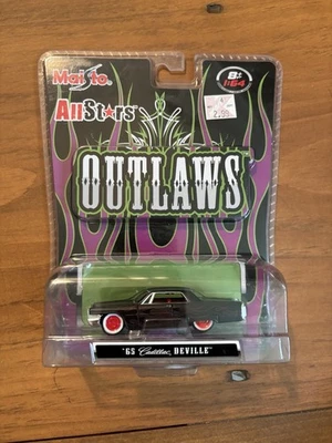 MAISTO ALL STARS OUTLAWS 1965 Cadillac DeVille RARE 1:64 Black - Image 1 of 2