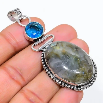 Labradorite, ciondolo gioiello in argento sterling 925 con pietra preziosa... - Immagine 1 di 4