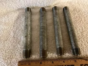 Lot of 4 Galv Pipe Nipples 3/8” X 5” long SCH 40 New Old Stock - Picture 1 of 2