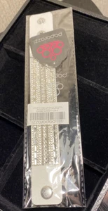 White 2 Snap Bracelet Wrap With Clear Rhinestones - Picture 1 of 4