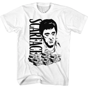 Scarface Movie Tony With Stacks Of Cash Al Pacino Men's T Shirt Cuban Mafia - Picture 1 of 3