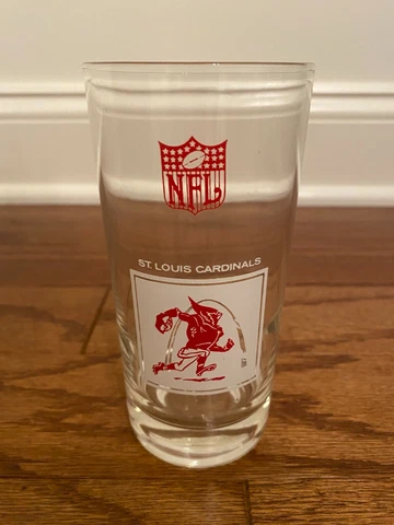 1960s Vintage "ST. LOUIS CARDINALS" {ARIZONA} Football Drinking Glass, RARE! Cover