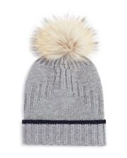 IL Borgo Cashmere Womens Gray Wool Raccoon Fur Winter Beanie Hat O/s BHFO 1251