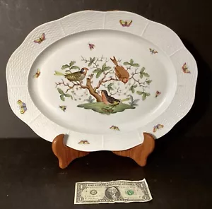 Vintage Herend Rothschild Oval Serving Platter 16.” With Birds And Butterflies - Picture 1 of 7