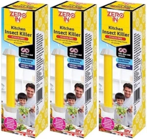 3x Zero In Kitchen Poison-Free Attracts Bug Fly Insect Killer Adhesive Stick - Picture 1 of 1
