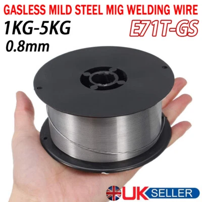 1-5KG 0.8mm GASLESS MILD STEEL MIG WELDING WIRE REEL SPOOL ROLL FLUX CORED NOGAS