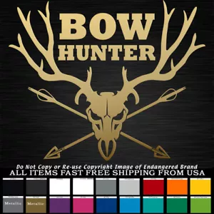 Bow Hunter Antlers deer horns skull Crossed Arrow hood windshield decal sticker - Picture 1 of 12