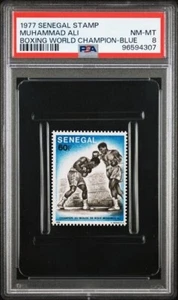 MUHAMMAD ALI - 1977 Senegal Boxing World Champions Blue - PSA 8 - Picture 1 of 2