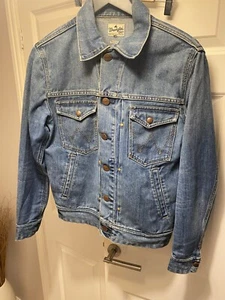 MENS Wrangler Blue Regular Fit Denim Jacket Size Small Vintage Outstanding - Picture 1 of 11