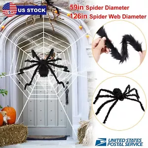 Outdoor Spider Halloween Decor Haunted House Prop Home Yard Party 59" US - Picture 1 of 10