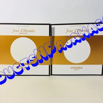 LOTE de 2~Hermes JOUR D' HERMES ABSOLU Eau de Parfum .06oz/2ml MUESTRAS EN TARJETA  Foto 1 de 2