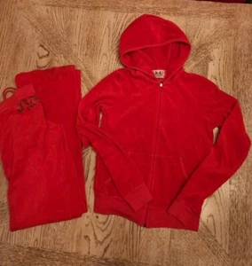 Juicy Couture Track Suit Velour Bintage Y2k Red Saks 5th Ave Medium Women's - Picture 1 of 14