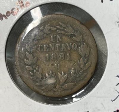 1881 H Mexico One Centavo Coin Rare Mint - Image 1 of 4