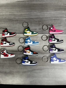 Air Jordan Nike Dunk Boost Keychain Flat Rubber Retro 20+ Different Colorways - Picture 1 of 24