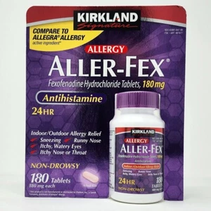 Aller-Fex Fexofenadine HCI 180mg Allergy Relief 24 Hours, 180 Tablets - Picture 1 of 3