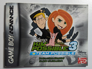 Manual Only - Nintendo Game Boy Advance Kim Possible 3 Team Possible