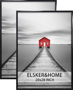 ELSKER&HOME 20x28 Frame, Picture Frame 2 Pack Black, Poster Frame 20x28 for Hori - Picture 1 of 7