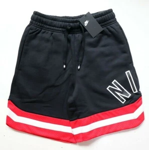 NIKE AIR SPORTSWEAR LOGO FRENCH TERRY FLEECE SHORTS BLACK CN9129-010 MEN XS - Picture 1 of 12