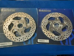 PERFORMANCE MACHINE 11.5 INCH PAIR BRAKE ROTORS TOURING SOFTAIL DYNA - Picture 1 of 3
