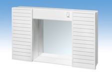 SPECCHIO SPECCHIERA PER BAGNO 2 ANTE IN PVC LUCE INTERRU 58x37X12 SIMPATY MOBILE