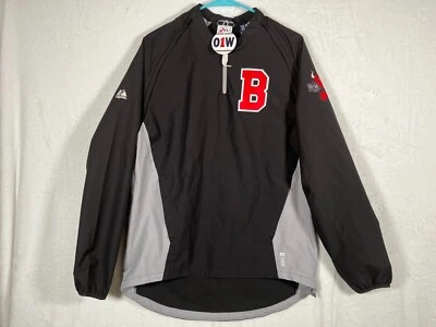 Colete conversível Chicago Bulls Majestic 1/4 zíper tamanho pequeno preto cinza novo com etiquetas - Imagem 1 de 4