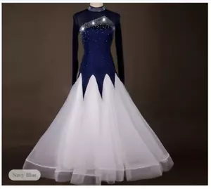 XXL-Ballroom Dance Dresses Women's Training Nylon / Organza / Tulle Crystals / L - Picture 1 of 6