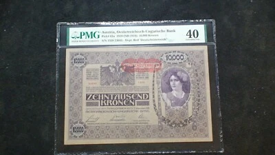 1918 (1919) AUSTRIA PMG EF40 TEN THOUSAND KRONEN NOTE 10,000 KR Bill BUY IT NOW! - Image 1 of 4