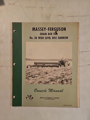 1960 Massey-Ferguson Grain Box For No. 36 Wide Level Disc Harrow Owners Manual - Image 1 of 4