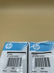 Lot Of 2 GENUINE NEW HP 74 (CB335B)Black Color Ink Cartridges New No Box - Picture 1 of 6