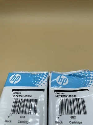 Лот из 2 подлинный новый HP 74 (CB335B) черный цвет чернильные картриджи новый без коробки - Изображение 1 из 4