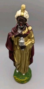 VINTAGE PAPER MACHE ITALY WISE MAN KING CHRISTMAS NATIVITY FIGURINE 5" TALL - Picture 1 of 6