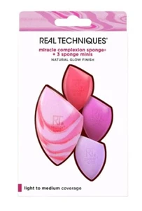 Real Techniques Berry Pop Miracle Complexion Sponge & Mini Sponges Kit 4 Piece - Picture 1 of 9